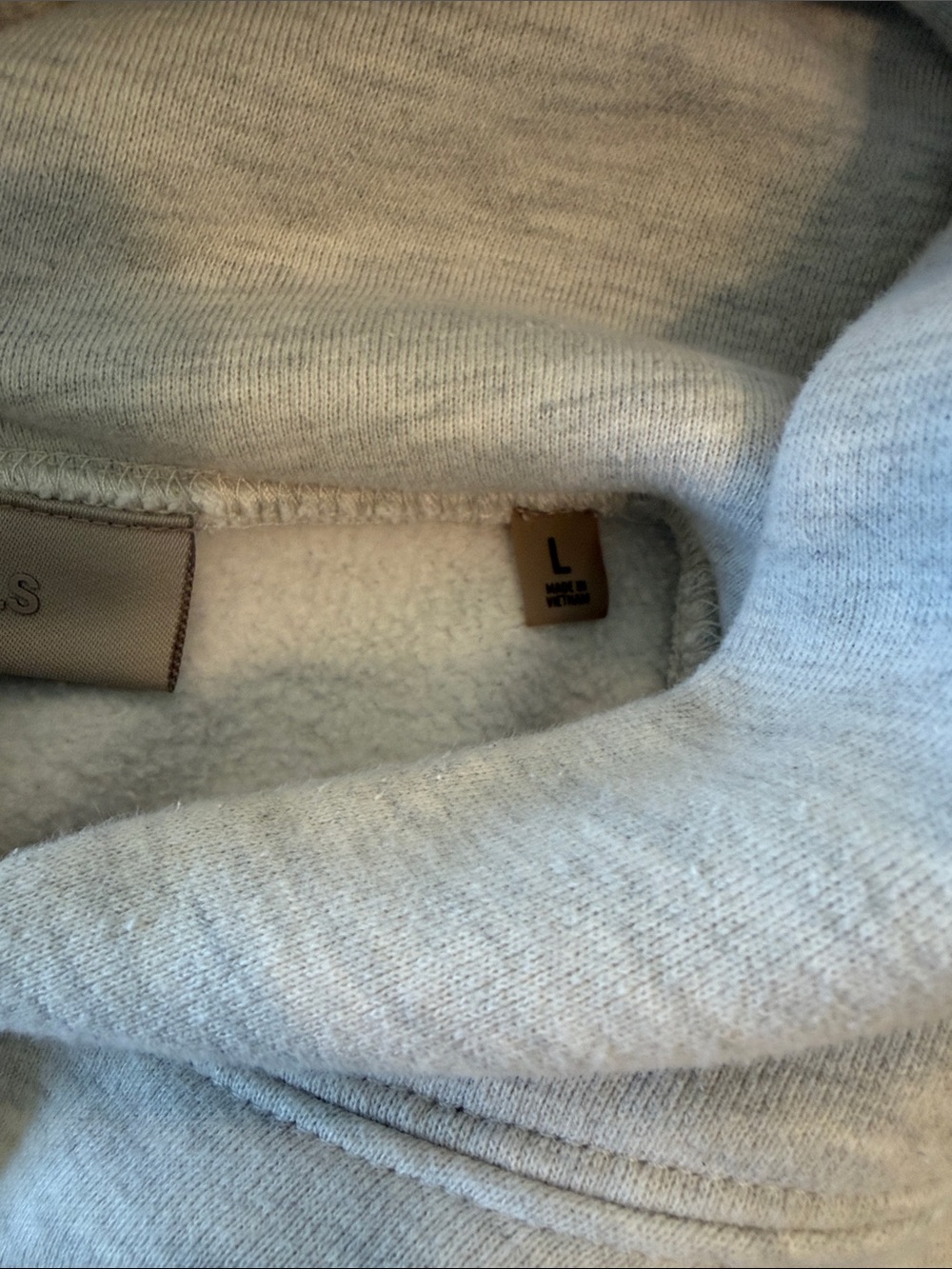 ESSENTIALS Fear of God Women's Hoodie Light Gray/Oatmeal Color Size Large *READ* - Picture 5 of 6